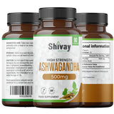 Ashwagandha 1000mg per Serving - 90 Capsules - 45 Day Supply - Vegan Capsules - Pure High Strength Ashwagandha Root Extract Supplement by Shivay Herbals