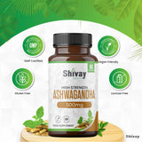 Ashwagandha 1000mg per Serving - 90 Capsules - 45 Day Supply - Vegan Capsules - Pure High Strength Ashwagandha Root Extract Supplement by Shivay Herbals