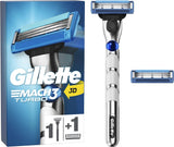 Gillette Mach3 Turbo Men's Shaving Razor with 3D Motion + 2 Razor Blade Refill