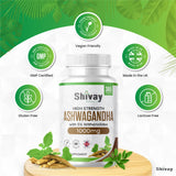 Ashwagandha + Lions Mane Bundle 1000mg per Tablet Focus + Calm + Mental Performance + Brain Fog Natural Supplement - Vegan Tablets - Made in The UK by Shivay Herbals