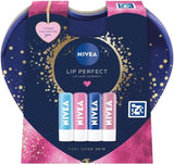 Nivea Luxurious Lips Gift Set - 4 Lip Balms - Hydro, Original, Rose, Pearly Shin