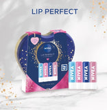 Nivea Luxurious Lips Gift Set - 4 Lip Balms - Hydro, Original, Rose, Pearly Shin