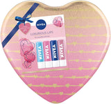 Nivea Luxurious Lips Gift Set - 4 Lip Balms - Hydro, Original, Rose, Pearly Shin