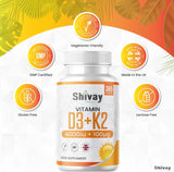 Vitamin D3 4000iu & Vitamin K2 100ug - 365 Vegetarian Tablets - High Strength Vitamin D3 K2 (MK 7) Supplement - 1 Year Supply - Made in The UK - Shivay Herbals