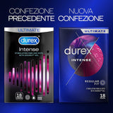 Durex Intense Regular Fit Ribbed and Dots Condoms - Pack of 18