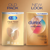 Durex Ultimate Real Feel Regular Fit Condoms - Latex Free - Pack of 18