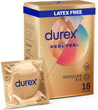 Durex Ultimate Real Feel Regular Fit Condoms - Latex Free - Pack of 18