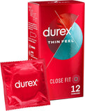 Durex Thin Feel Close Fit Condoms for More Sensitivity - Pack of 12