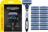 Wilkinson Sword Hydro 5 Razor Shaving Razor for Men - With 13 Refill Blades