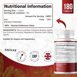 Iron 14mg Tablets - 180 Vegan Tablets - 6 Month Supply - High Strength Ferrous Fumarate Supplement - for Tiredness & Fatigue - Made in The UK by Shivay Herbals