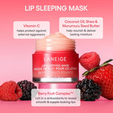 Laneige Lip Sleeping Mask Ex [Berry] 20g - Nourish, Hydrate, Vitamin C, Murumuru & Shea Butter, Antioxidants, Flaky, Dry Lips