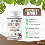 Ashwagandha + Lions Mane Bundle 1000mg per Tablet Focus + Calm + Mental Performance + Brain Fog Natural Supplement - Vegan Tablets - Made in The UK by Shivay Herbals