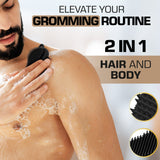 Urbane Men 2 in 1 Body Scrubber & Shampoo Brush Silicone Scalp Massager Dual Sided Hair Growth, Nourish, Cleanse and Exfoliate for Men & Women