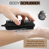 Urbane Men 2 in 1 Body Scrubber & Shampoo Brush Silicone Scalp Massager Dual Sided Hair Growth, Nourish, Cleanse and Exfoliate for Men & Women