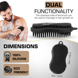 Urbane Men 2 in 1 Body Scrubber & Shampoo Brush Silicone Scalp Massager Dual Sided Hair Growth, Nourish, Cleanse and Exfoliate for Men & Women