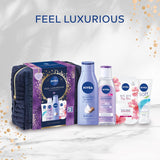 Nivea Feel Luxurious Skincare Gift Set - Moisturiser, Micellar Water, Mask + Bag