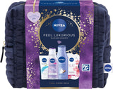 Nivea Feel Luxurious Skincare Gift Set - Moisturiser, Micellar Water, Mask + Bag