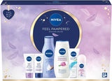 Nivea FEEL PAMPERED Skincare Regime Bath & Body Gift Set - Cream Shower Gel Deo