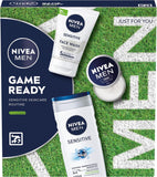 Nivea Men Game Ready Sensitive Skin 3pc Gift Set - Shower Gel, Face Wash, Moisturiser