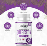 Pure Quercetin (Sophora Japonica) Supplement - 1000mg Per Serving - 180 Vegan Capsules - 3 Month Supply - Natural Antioxidant - Made in The UK by Shivay Herbals