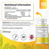 Turmeric Curcumin 2600mg Per Serving - with Added Ginger, Black Pepper & Vitamin C - 180 Vegan Tablets - 3 Month Supply - High Strength Curcumin Natural Supplement - Made in The UK by Shivay Herbals