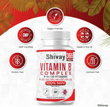 Vitamin B Complex - 365 Vegan Tablets 1 Year Supply - All 8 Essential High Strength B Vitamins B1, B2, B3, B5, B6, B12, Folic Acid, D-Biotin - for Immune Support, Tiredness & Fatigue - Made in the UK by Shivay Herbals