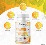 Vitamin C 1000mg per Serving - 360 Vegan Tablets - 6 Month Supply - Vitamin C with Rosehip and Bioflavonoids - High Strength Immune System and Energy Supplement - Made in The UK by Shivay Herbals