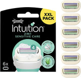 Wilkinson Sword Intuition 2 in 1 Sensitive Care Razor Blade Refills - Pack of 6