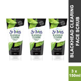 St Ives Blackhead Clearing Green Tea Face Scrub 150ml (3 PACK)